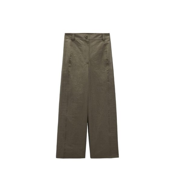 ZARA POPLIN CULOTTES MID KHAKI SIZE XS | 7563/080 - Picture 1 of 4